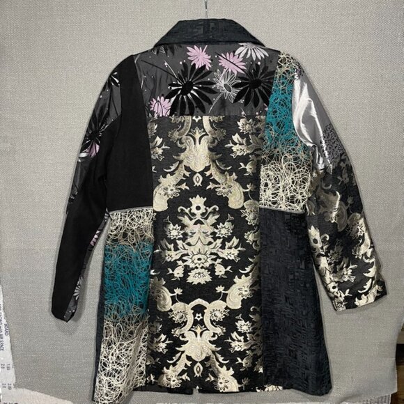 Anthropologie Dor Dor Couture Boho Coat Avant Garde Embroidered Brocade Velvet - Picture 6 of 13